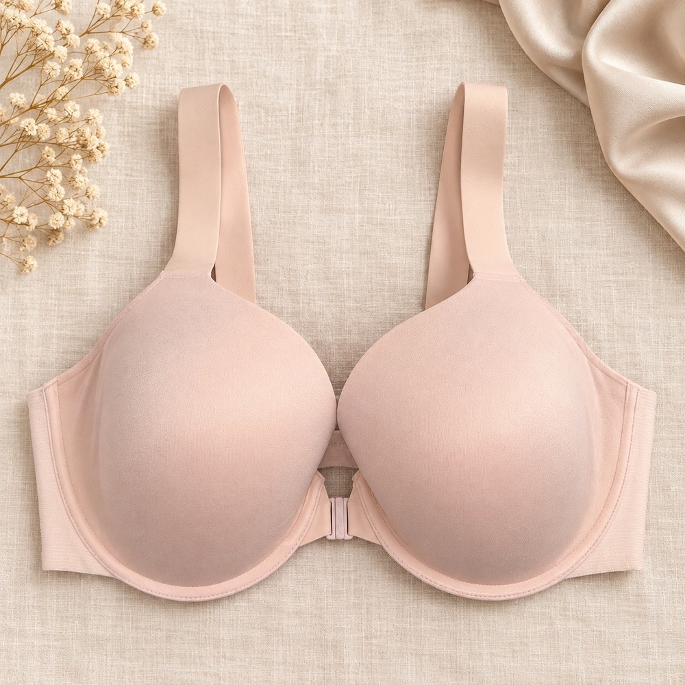 SPANX Bra-llelujah Full Coverage Front Closure Bra 38D Nude Smoothing